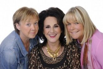 Pauline Quirke (Sharon), Lesley Joseph (Dorien) and Linda Robson (Tracey) in Birds of a Feather.