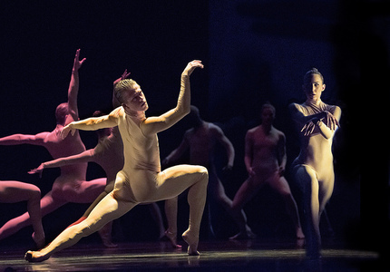 Dancers Scott Fowler, Kirsten Wicklund and Artists of Ballet BC in Bill. Credit Chris Randle