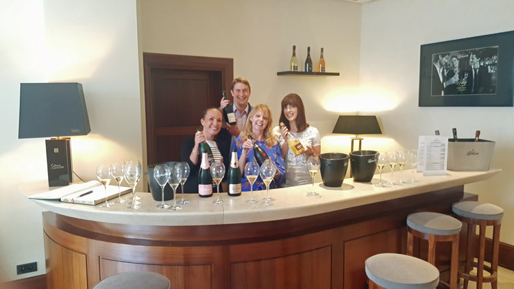 Marie-Julie of Lanson and International Export Manager, Edouard de Boissieu with Lorraine and her daughter, Hayley.