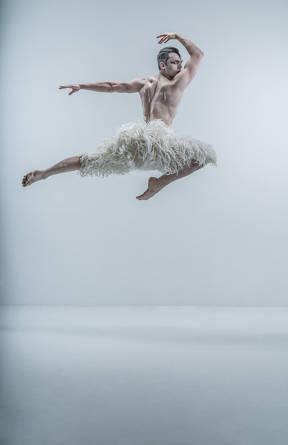 MATTHEW BOURNE'S SWAN LAKE. Max Westwell as 'The Swan'. Photo by Johan Persson