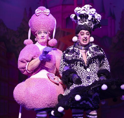 Connor McIntyre and Les Dennis as the Ugly Sisters. Photo: Phil Tragen