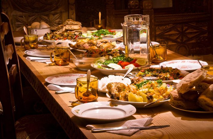Georgia traditional cuisine food dinner table