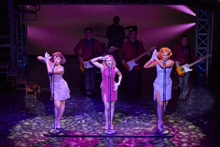 Olive Robinson, Phoebe May Newman and Tara Young in JERSEY BOYS. Credit Brinkhoff and Mögenburg