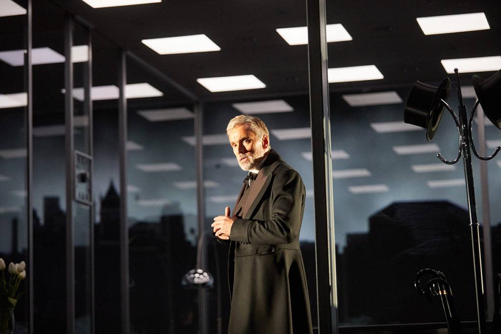 Ben Miles in The Lehman Trilogy at the National Theatre .  Photo by Mark Douet