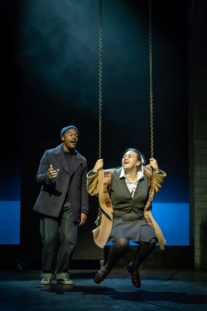 Durone Stokes (Jimmie) and Gemma Dobson (Jo) in A Taste of Honey. Credit Marc Brenner 