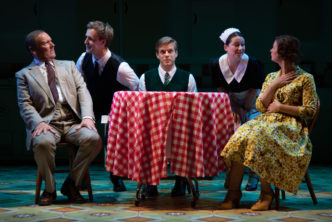 (L-R) Blair Plant, Stefan Edwards, Giles Cooper, Samantha Hopkins, Katy Federman in Toast - photo credit Piers Foley