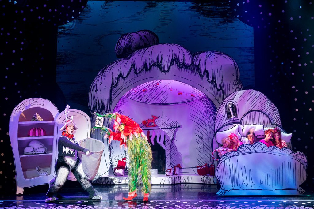 Matt Terry (Young Max) & Edward Baker-Duly (The Grinch) 2019 Cast of Dr Seuss' How The Grinch Stole Christmas! The Musical.