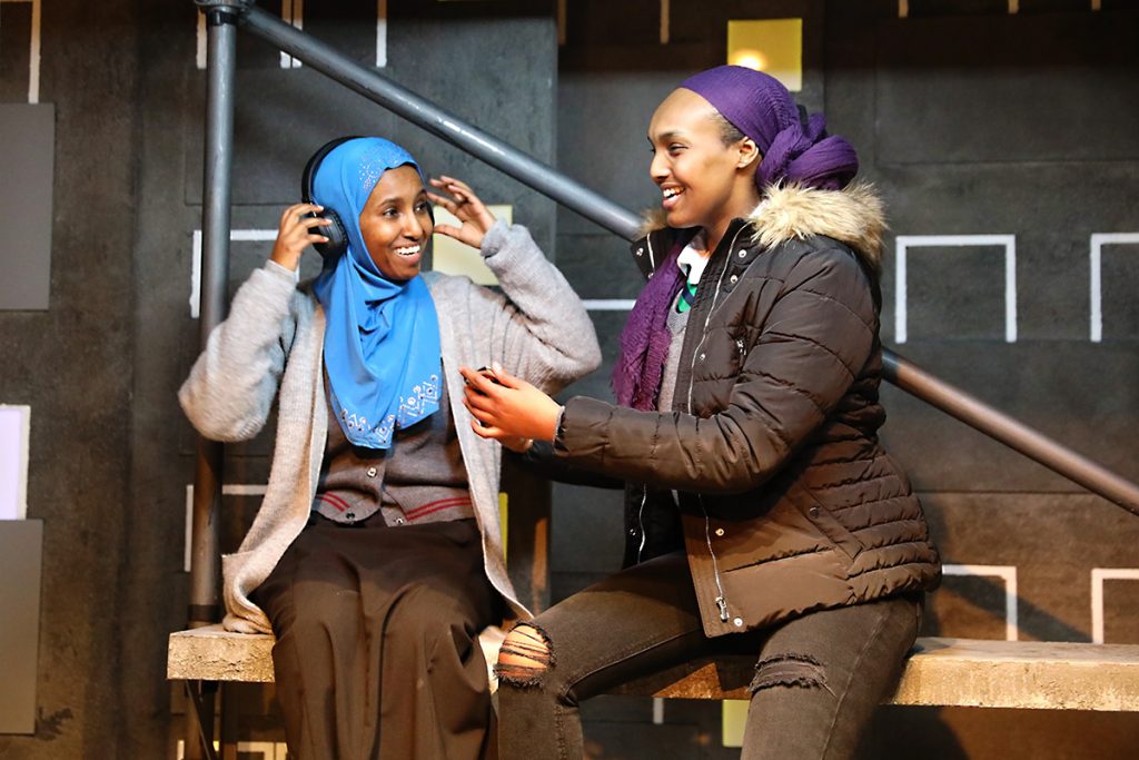 CUTTIN' IT -L-R Hermon Berhane (Iqra) & Asha Hassan (Muna) - Image Anneka Morley