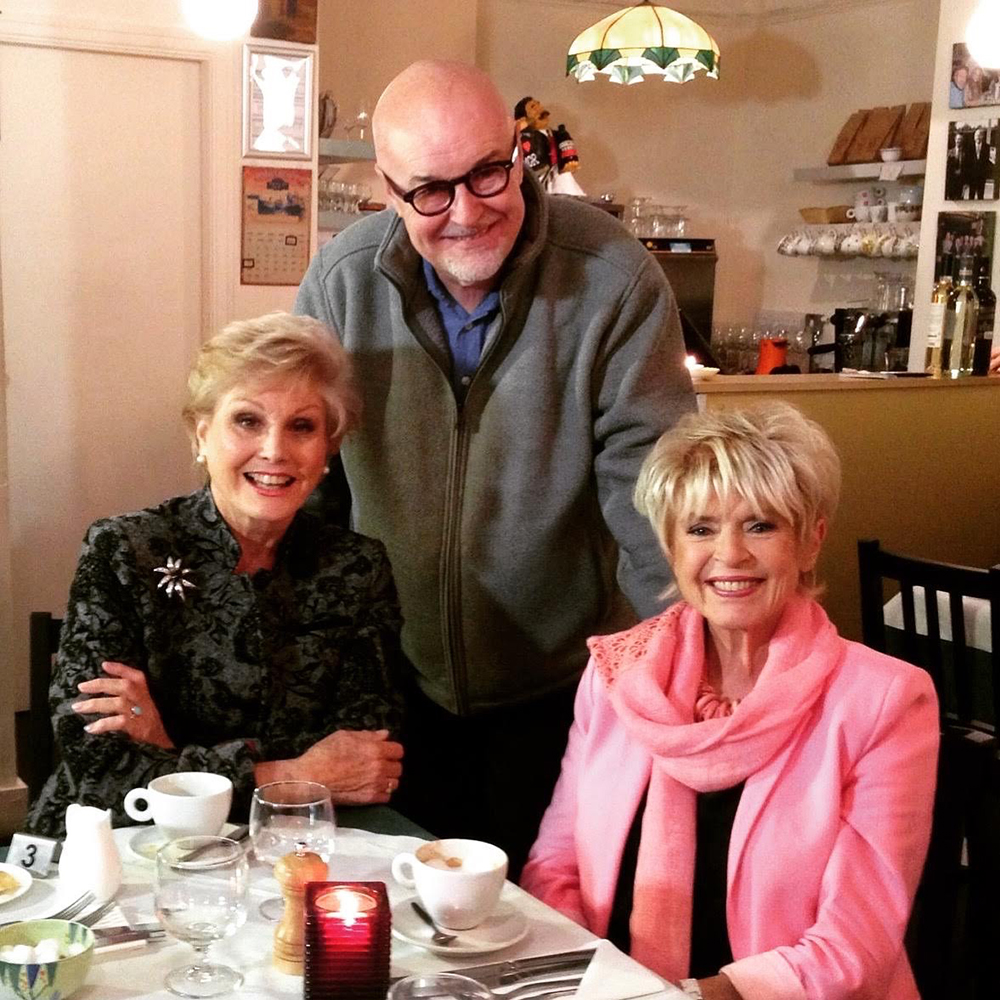 Aristologist Gary at The Market Restaurant with guests, Angela Rippon and Gloria Hunniford