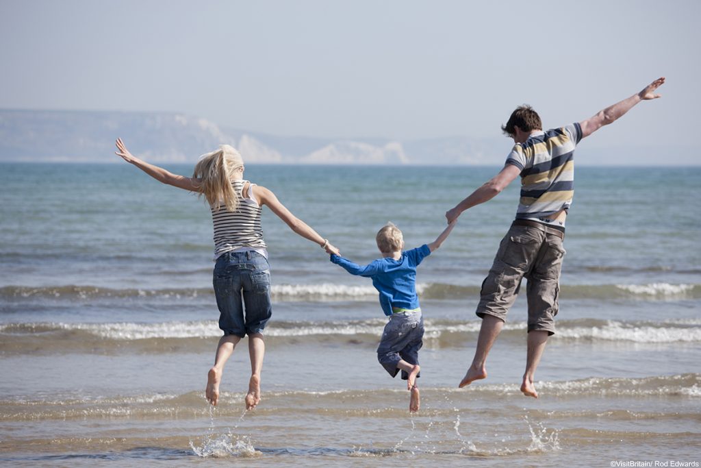 People enjoying a day out in Weymouth.