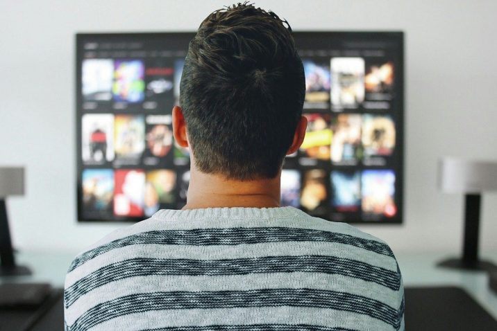 Man watching TV