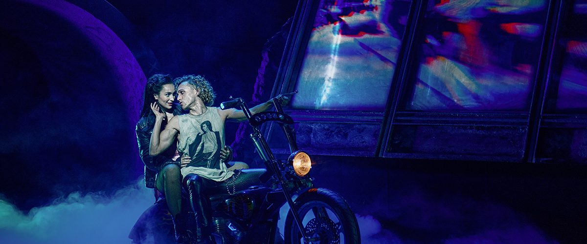 Martha Kirby as Raven and Glenn Adamson as Strat in BAT OUT OF HELL THE MUSICAL. Photo Credit - Chris Davis Studio