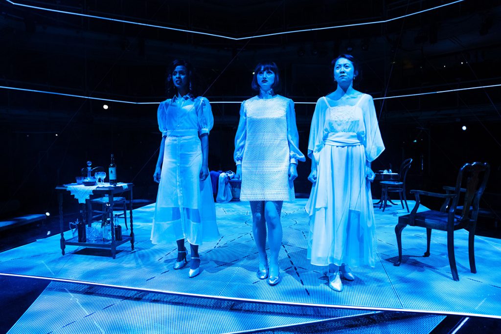 Nora A Doll's House; L-R Yusra Warsama (Nora 1), Jodie McNee (Nora 2) & Kirsty Rider (Nora 3) -Photo by Helen Murray