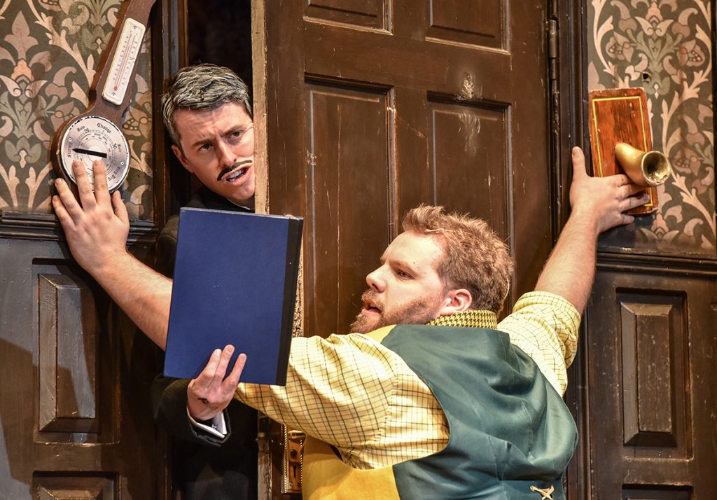 Jonathan Sayer and Henry Lewis in The Play that Goes Wrong UK Tour