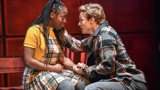 Effie Ansah as Sephy and James Arden as Callum photo by Robert Day