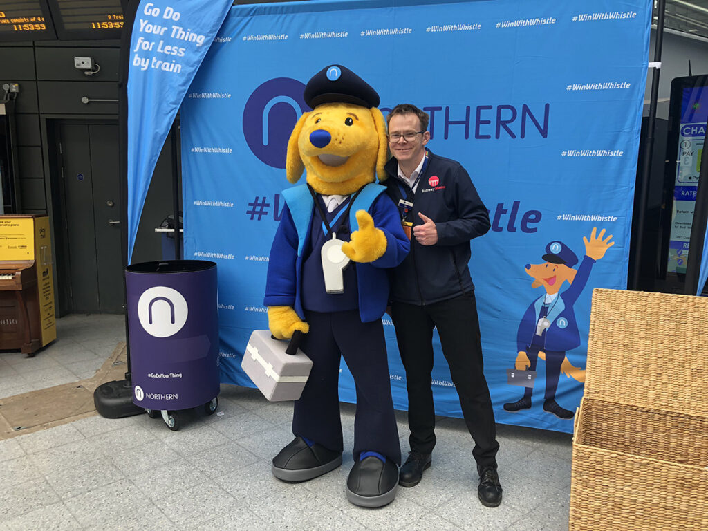 Railway Chaplain Reverend Mike Roberts with Mr Whistle