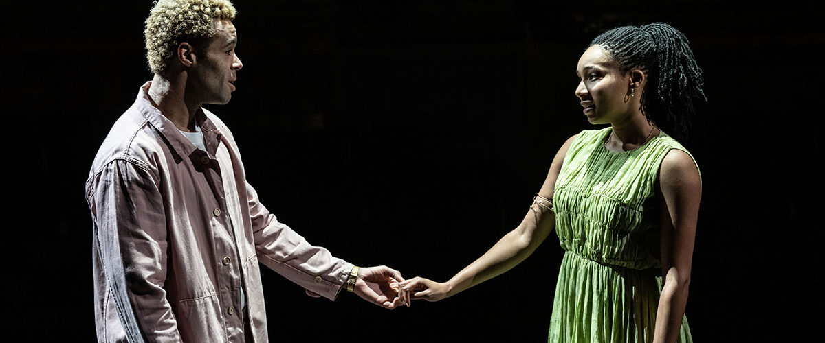 Conor Glean as Romeo and Shalisha James Davis as Juliet. Credit: Johan Persson