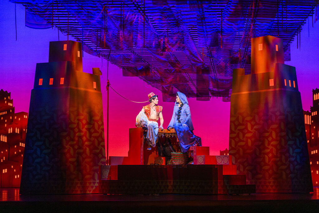 Gavin Adams (Aladdin) and Desmonda Cathabel (Jasmine) in Disney Aladdin the Musical