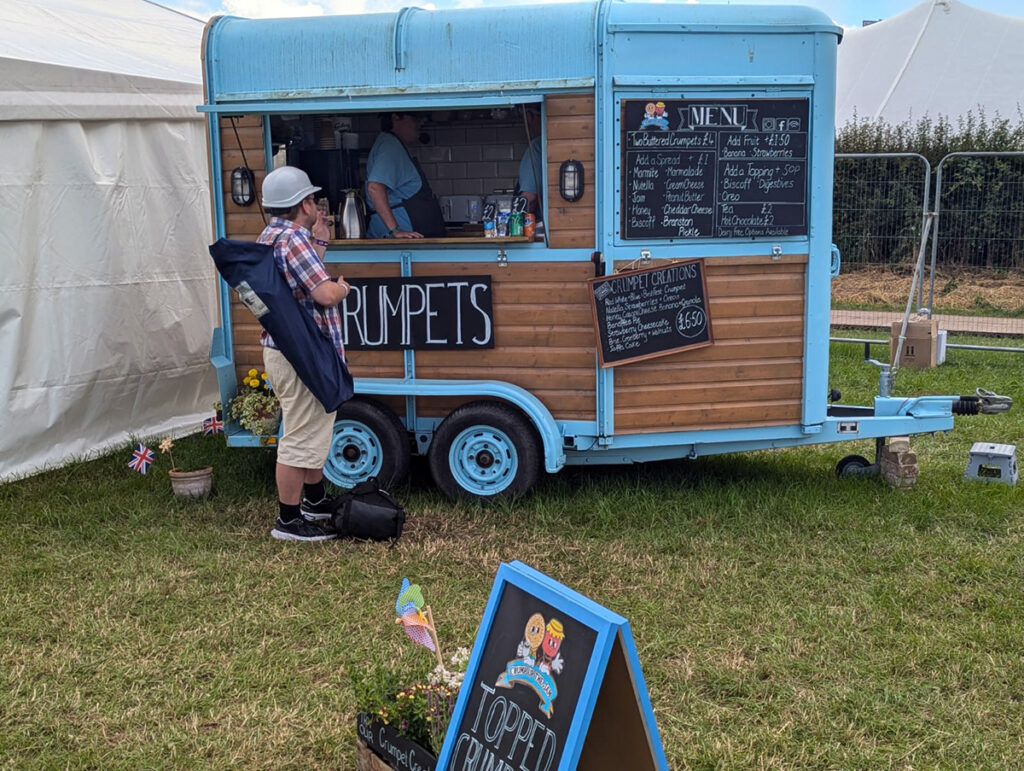 Crumpet stand at The Brit Fest 2024. Image by Paul Thomason