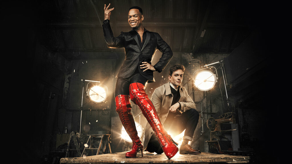 Johannes Radebe and Dan Partridge in Kinky Boots