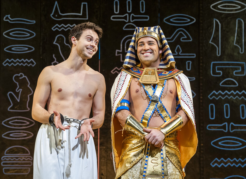 Joe McElderry (Pharaoh) and Adam Filipe (Joseph) in Joseph and the Amazing Technicolor Dreamcoat ©Tristram Kenton