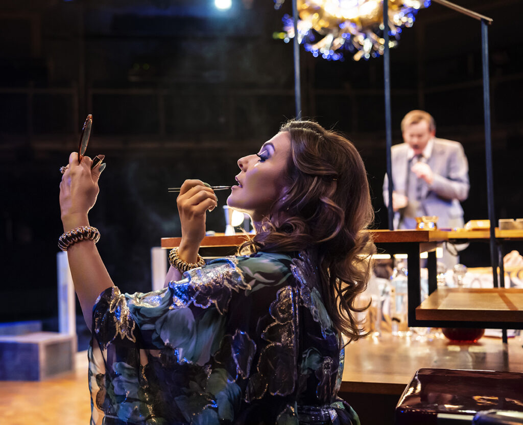 Abigail's Party - Kym Marsh (Beverly), Graeme Hawley (Laurence) - photo credit Johan Persson
