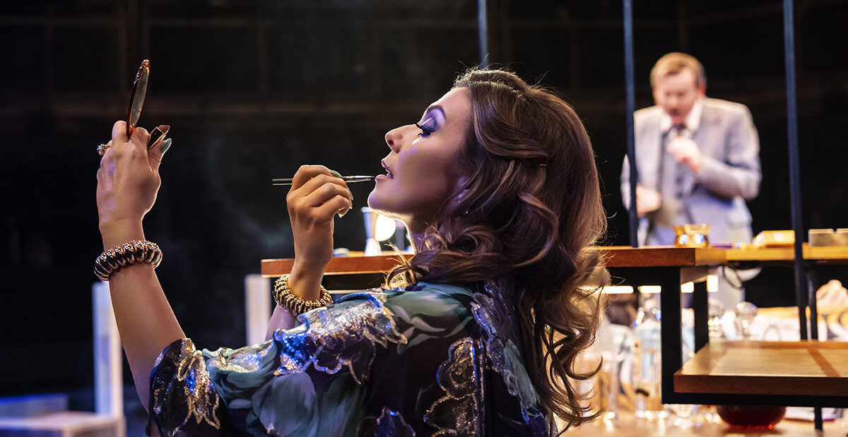 Abigail's Party - Kym Marsh (Beverly), Graeme Hawley (Laurence) - photo credit Johan Persson