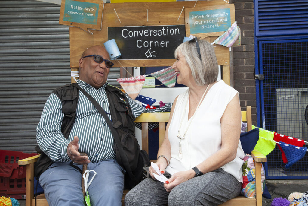Art with Heart Conversation Corner. Photo by Len Grant