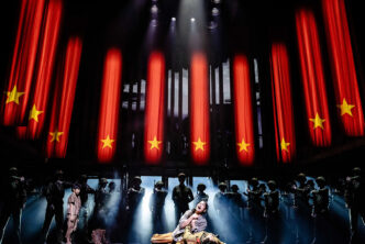 MISS SAIGON. Julianne Pundan (Kim), Mikko Juan (Thuy). Photo Danny Kaan.