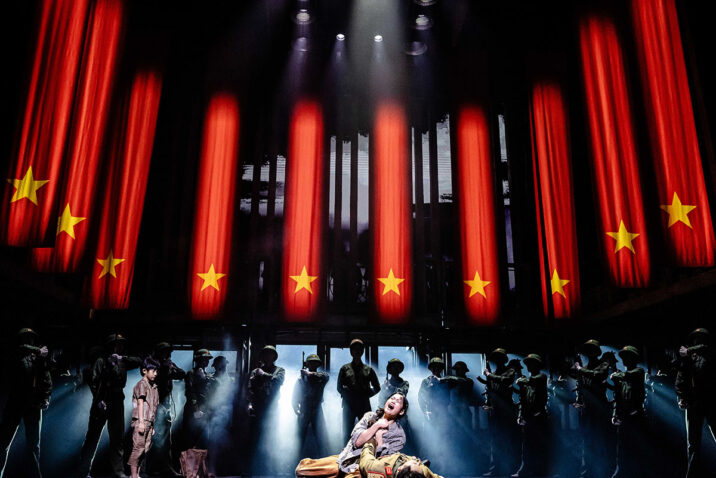 MISS SAIGON. Julianne Pundan (Kim), Mikko Juan (Thuy). Photo Danny Kaan.