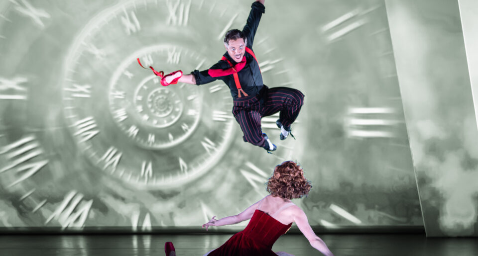 Matthew Bourne's production of THE RED SHOES. Glenn Graham (Grischa Ljubov) and Ashley Shaw (Victoria Page). Photo by Johan Persson
