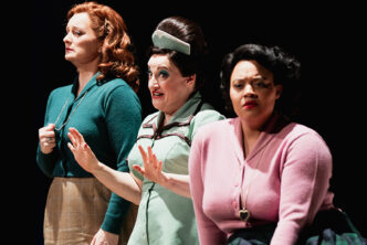 Lucy Crowe, Ailish Tynan, Taylor Raven, ENO’s Cosi fan tutte 2026, The Bridgewater Hall © Matthew Johnson Photographer