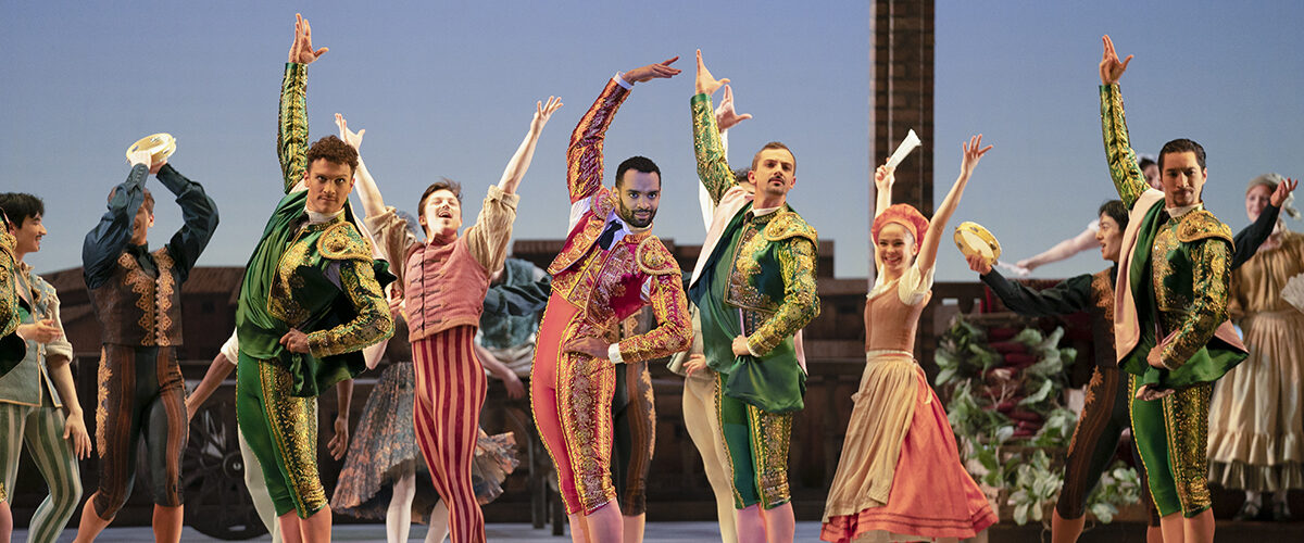 Matador Scene featuring Brandon Lawrence as Espada Photo with Artists of Birmingham Royal Ballet; photo: Emma Kauldhar