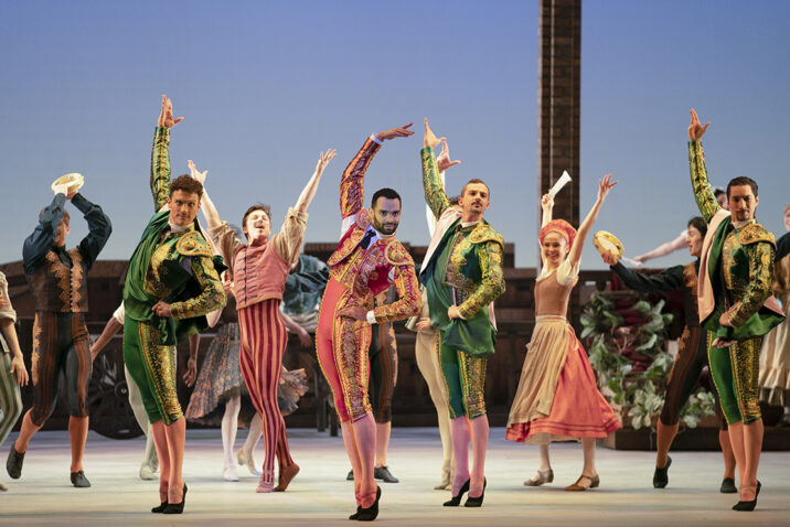 Matador Scene featuring Brandon Lawrence as Espada Photo with Artists of Birmingham Royal Ballet; photo: Emma Kauldhar