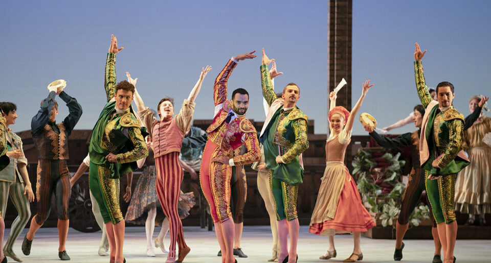 Matador Scene featuring Brandon Lawrence as Espada Photo with Artists of Birmingham Royal Ballet; photo: Emma Kauldhar