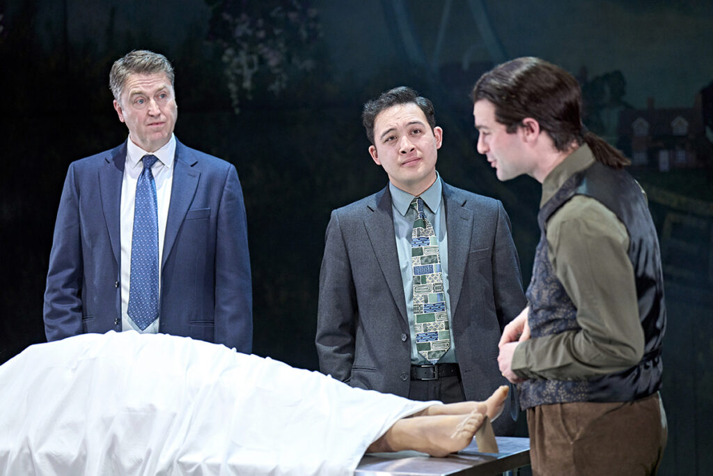 Daniel Casey (Barnaby), James Bradwell (Troy) & Rupert Sadler (Dennis Rainbird) in The Killings at Badger's Drift, ©Manuel Harlan