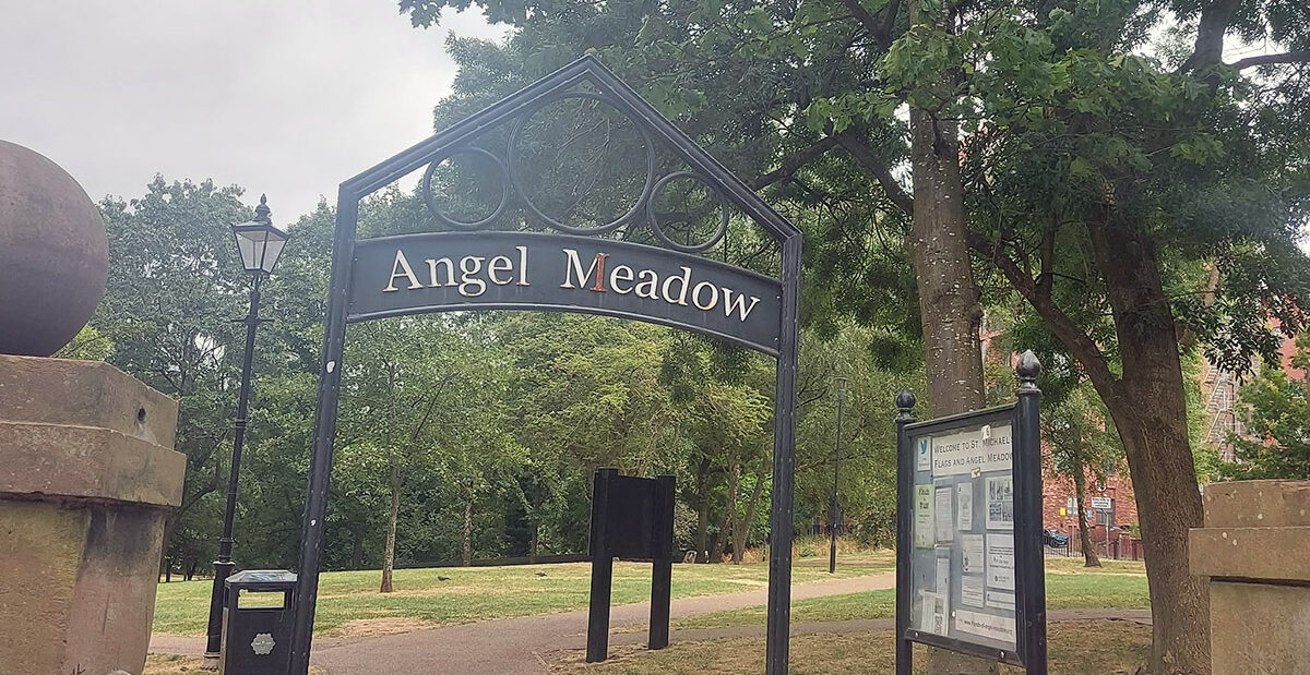 Dean Kirby's walking tour of Angel Meadow. Photo by Dave Porter