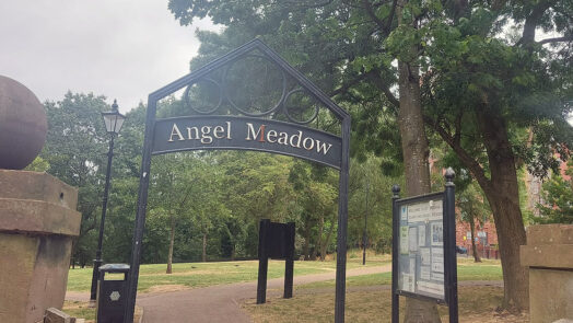 Dean Kirby's walking tour of Angel Meadow. Photo by Dave Porter