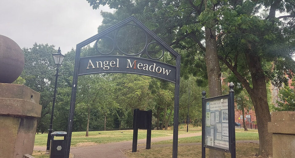 Dean Kirby's walking tour of Angel Meadow. Photo by Dave Porter