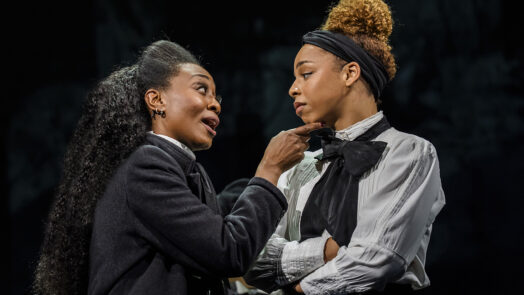 Beverley Knight MBE (Emmeline Pankhurst) and Naomi Katiyo (Sylvia Pankhurst) in 2026 production of Sylvia. Photo by Tristram Kenton.