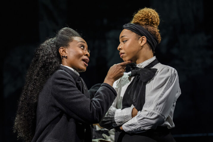 Beverley Knight MBE (Emmeline Pankhurst) and Naomi Katiyo (Sylvia Pankhurst) in 2026 production of Sylvia. Photo by Tristram Kenton.