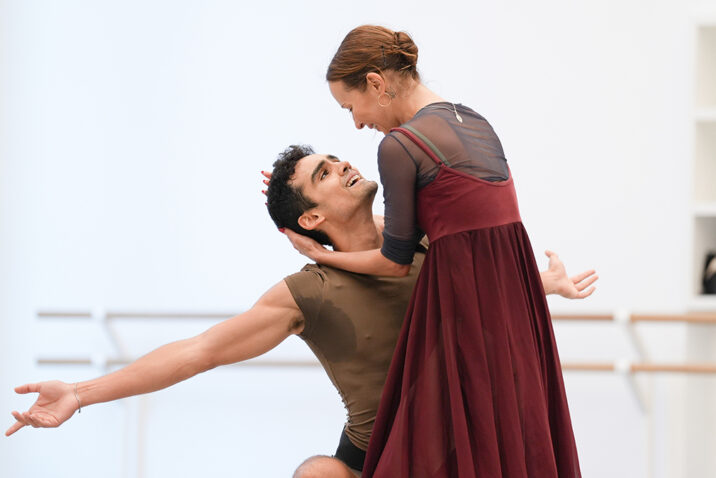 Katja Khaniukova as Juliet and Daniel McCormick as Romeo rehearsing Rudolf Nureyev's Romeo and Juliet. Image by Isabella Turolla.