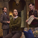 L-R Jack Hardwick as Giles Ralston, Clare Duffy as Miss Casewell & Thomas Barrett as Christopher Wren for THE MOUSETRAP UK TOUR credit Matt Crockett