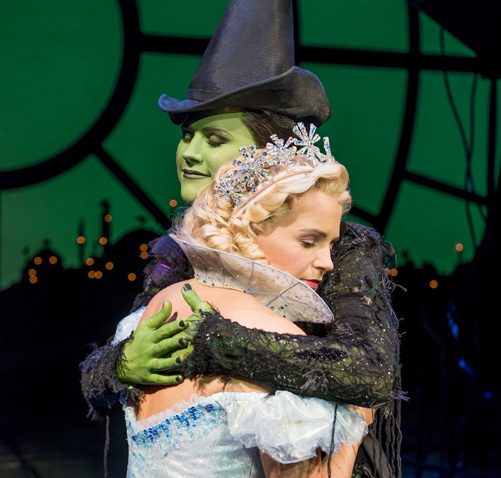 Helen Woolf as Glinda and Amy Ross as Elphaba. Photo Credit Matt Crockett