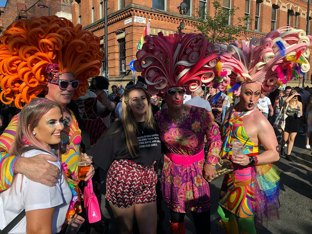 Group of colourful drag queens
