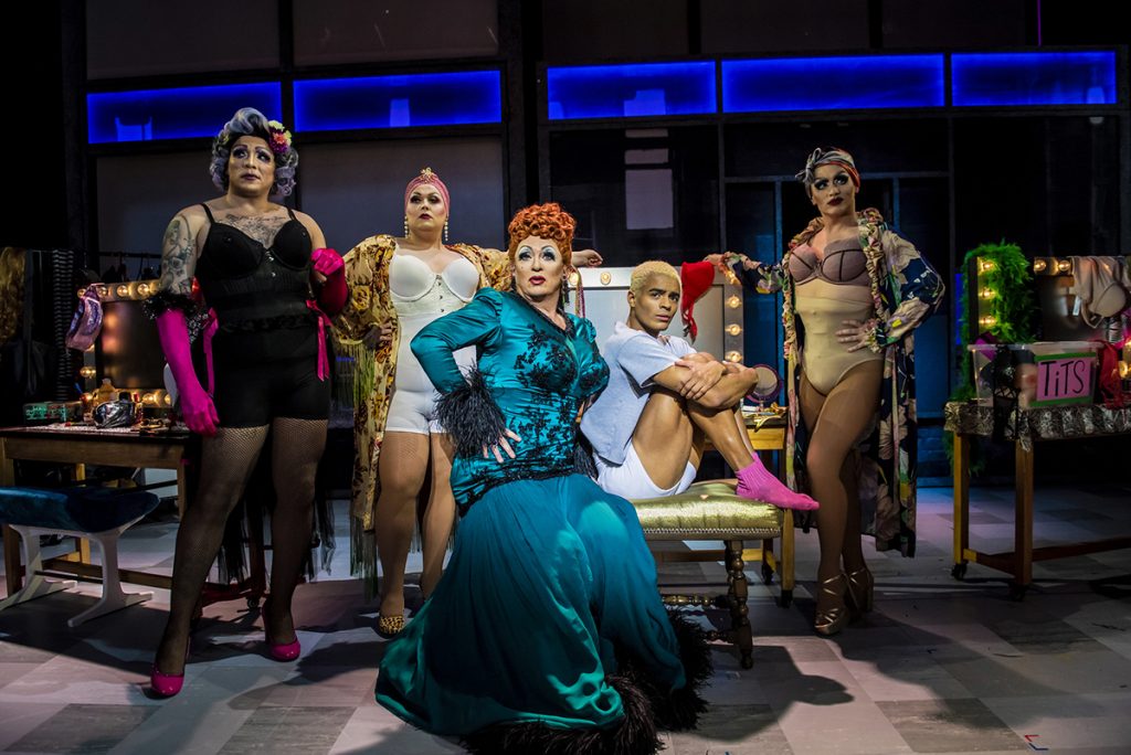Shane Richie (Loco Chanelle), Layton Williams (Jamie New) and the Drag Queens in the Everybodys Talking About Jamie Tour. Photo Credit Matt Crockett