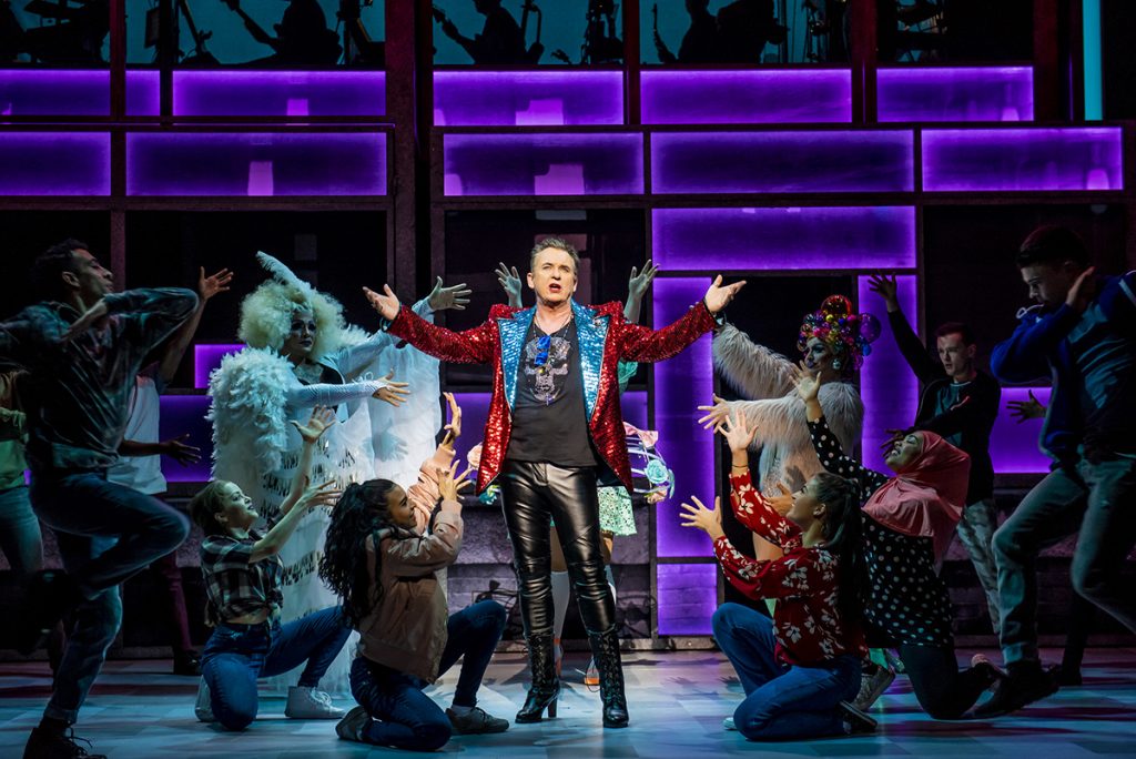 Shane Richie (Hugo) and the company of the Everybody's Talking About Jamie Tour. Photo credit Matt Crockett