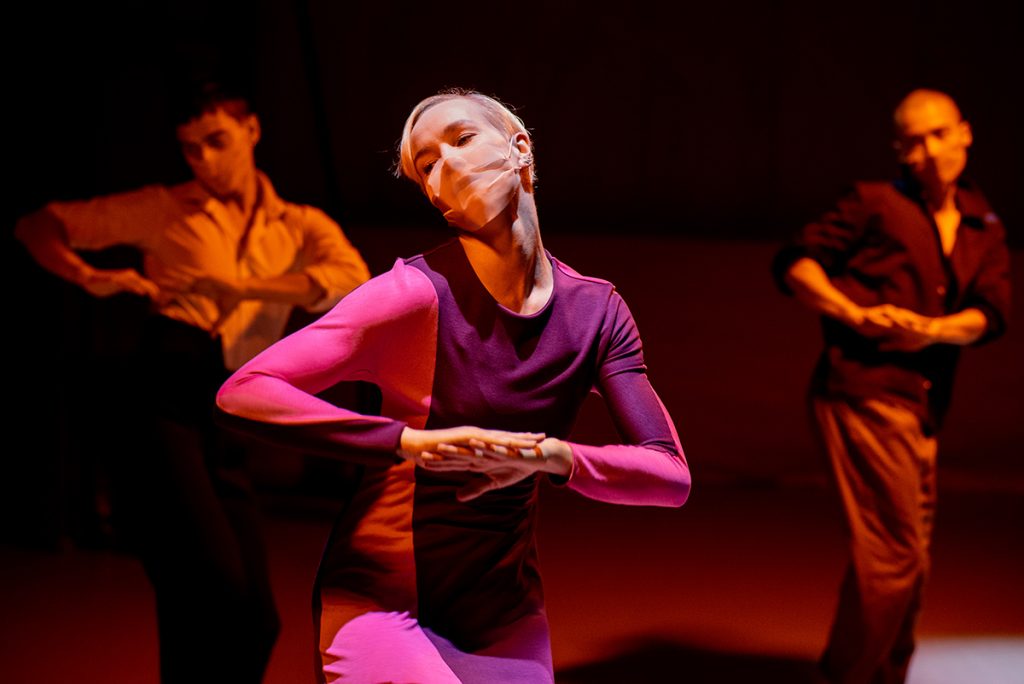 Rambert dancer Simone Damberg Wurtz in Wim Vandekeybus's Draw from Within photo by Camilla Greenwell