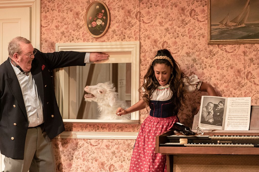 The Good Life. Nigel Betts and Preeya Kalidas as Margo Leadbetter. Photo by Dan Tsantilis