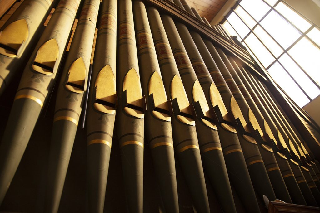 The organ's pipes